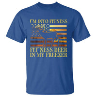 Hunting T Shirt I'm Into Fitness Fit'ness Deer In My Freezer American Flag - Wonder Print Shop