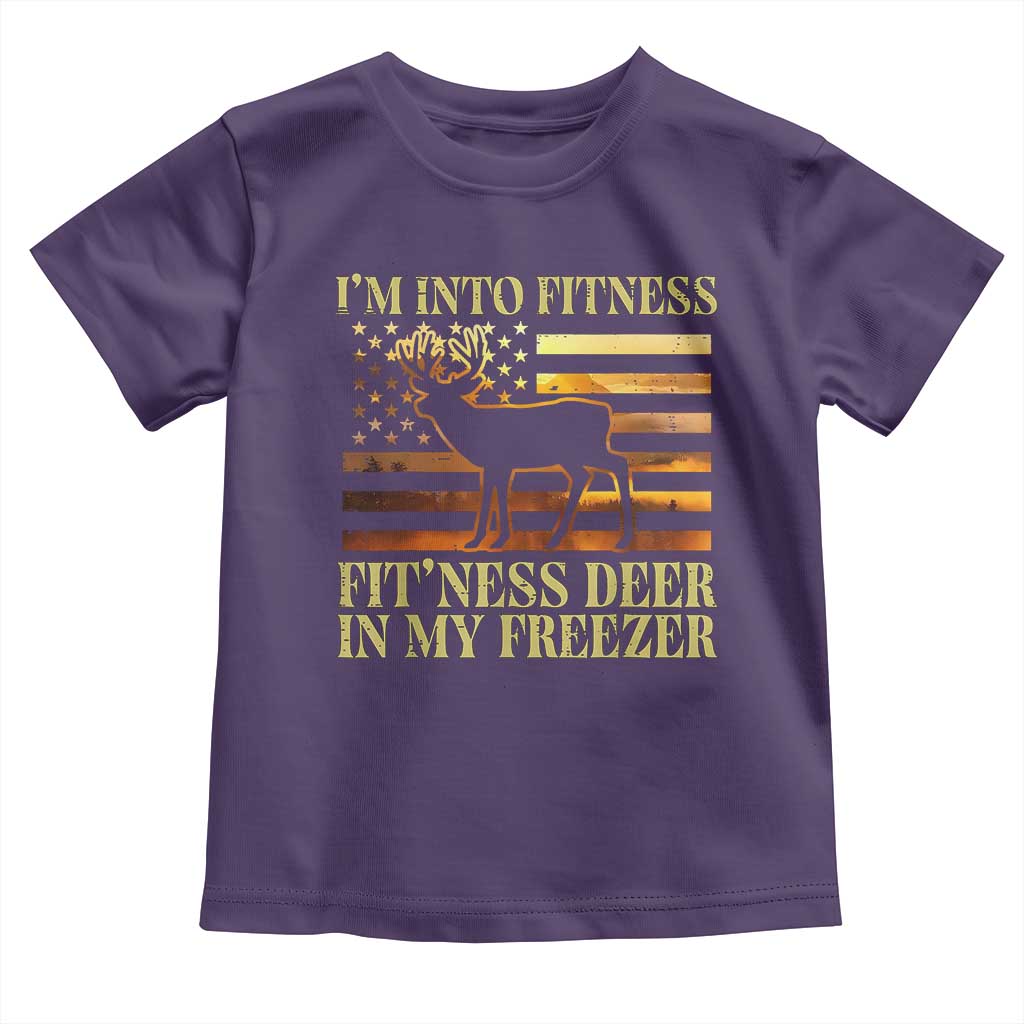 Hunting Toddler T Shirt I'm Into Fitness Fit'ness Deer In My Freezer American Flag