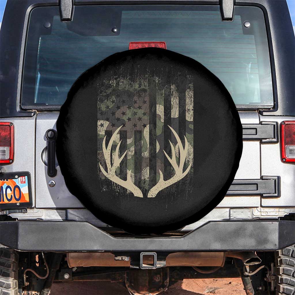 Deer Hunting American Flag Spare Tire Cover