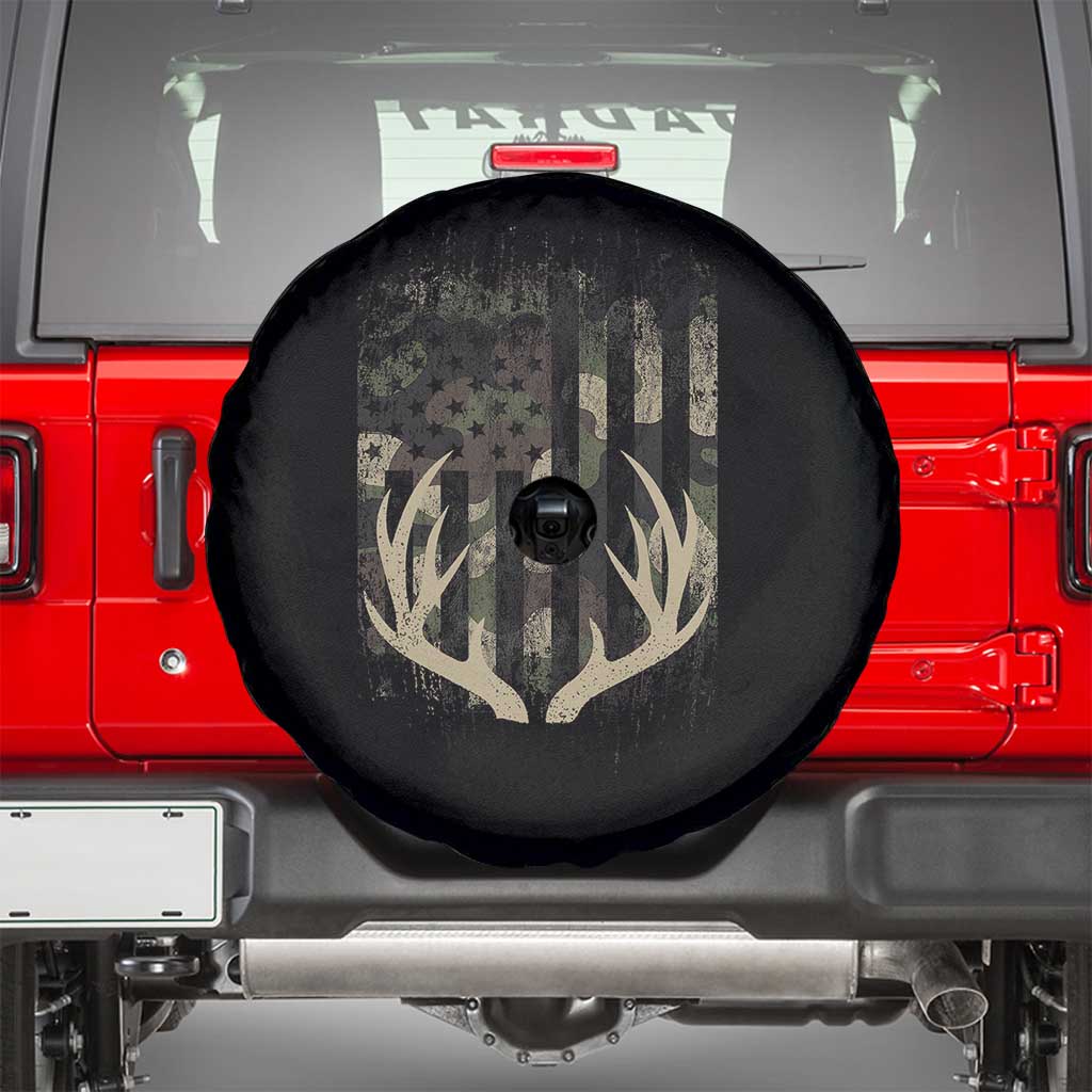 Deer Hunting American Flag Spare Tire Cover