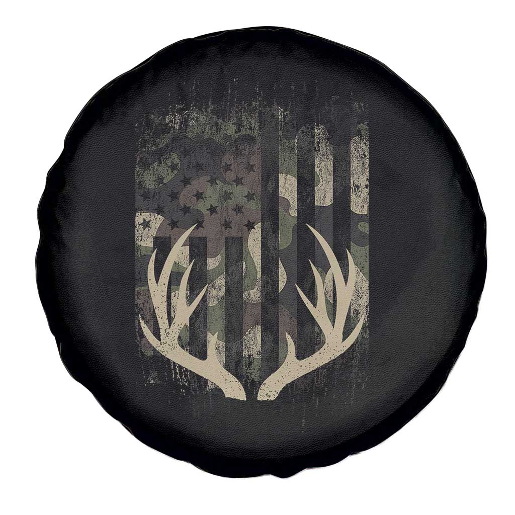 Deer Hunting American Flag Spare Tire Cover