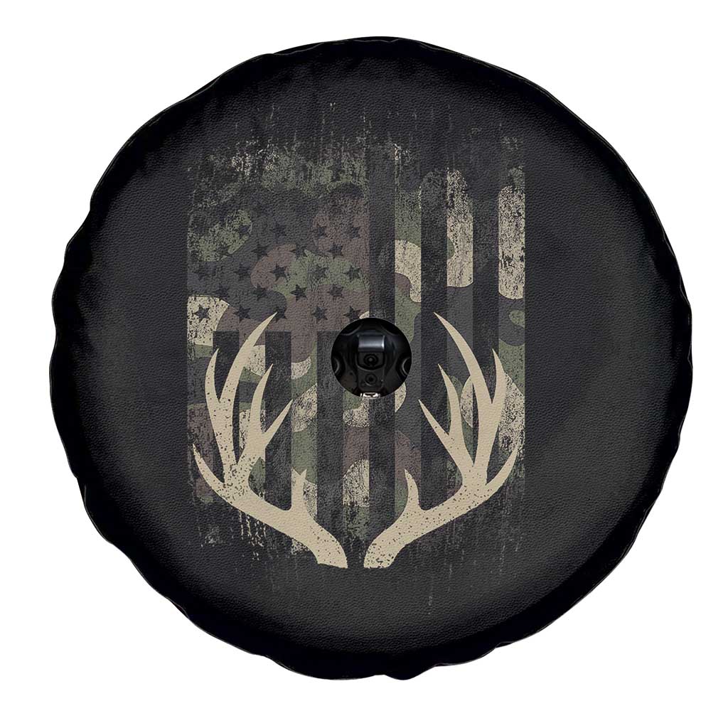 Deer Hunting American Flag Spare Tire Cover