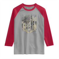 Deer Hunting American Flag Raglan Shirt