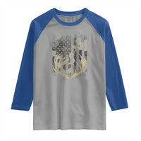 Deer Hunting American Flag Raglan Shirt