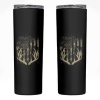 Deer Hunting American Flag Skinny Tumbler