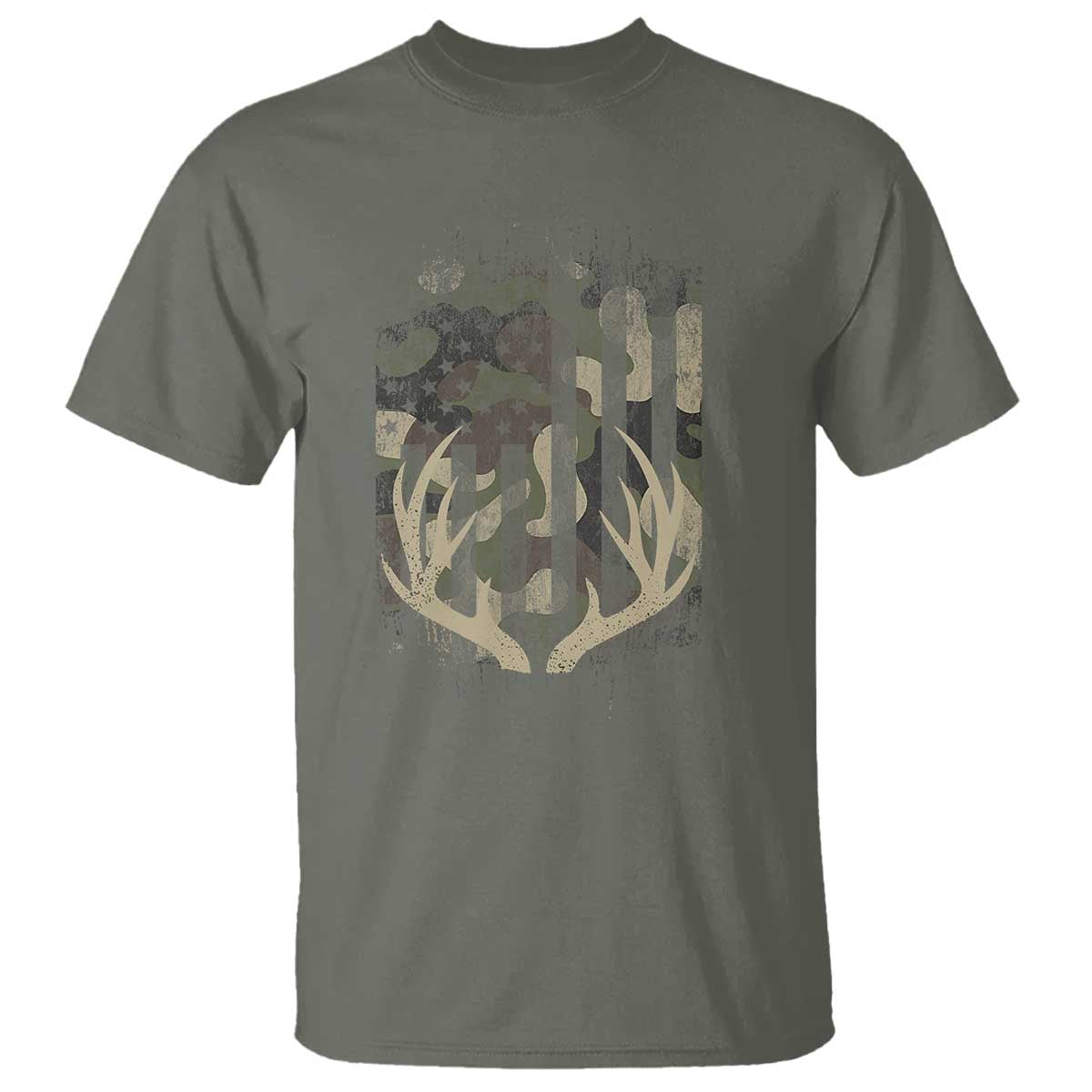 Deer Hunting American Flag T Shirt - Wonder Print Shop