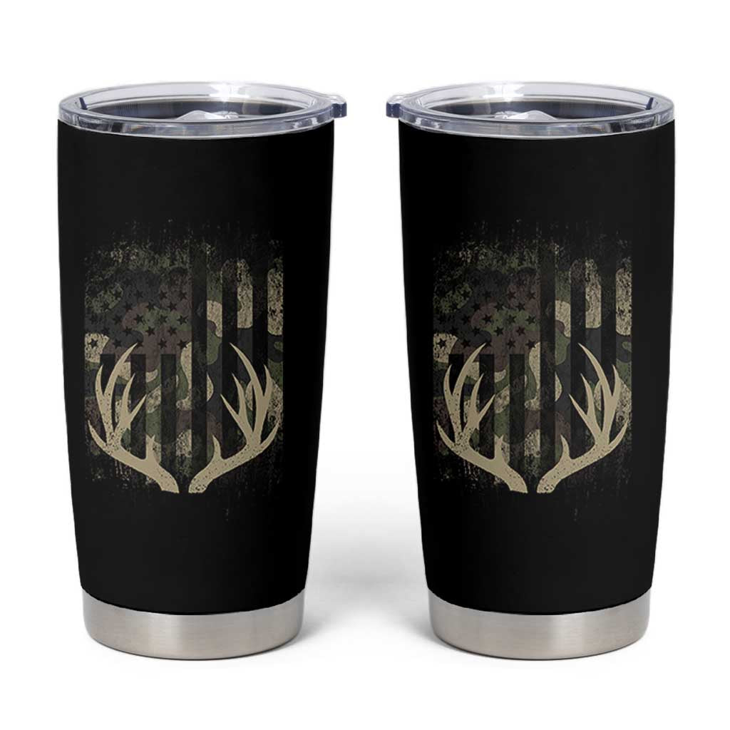 Deer Hunting American Flag Tumbler Cup