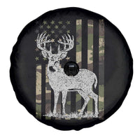 Deer Hunting American Camouflage Flag Spare Tire Cover