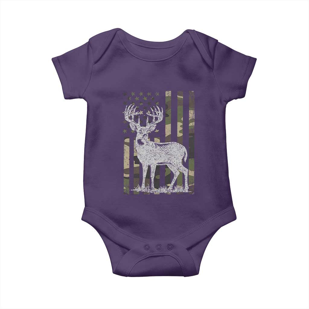 Deer Hunting American Camouflage Flag Baby Onesie