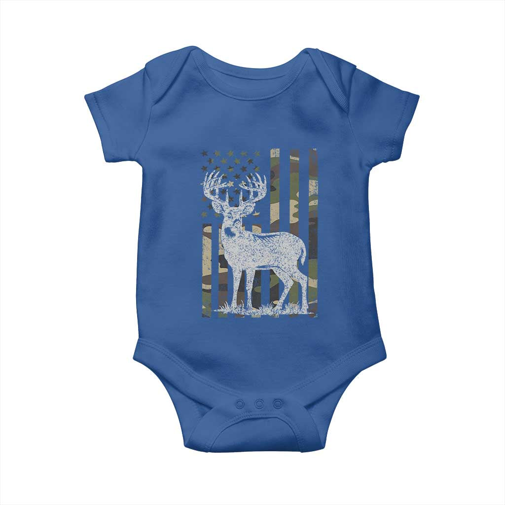 Deer Hunting American Camouflage Flag Baby Onesie