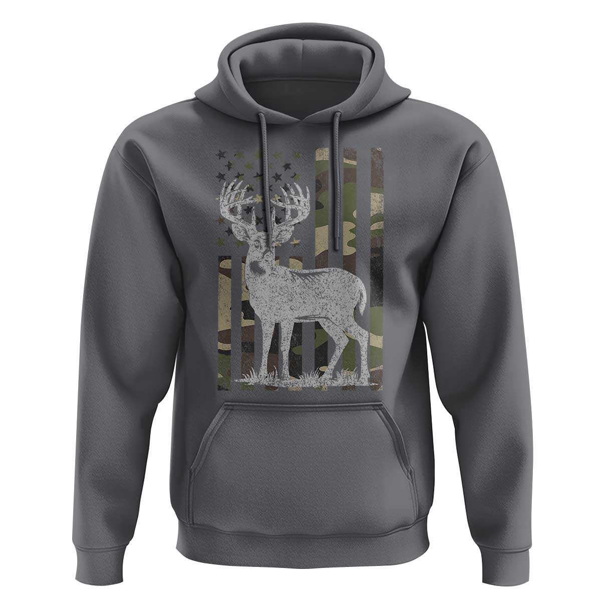 Deer Hunting American Camouflage Flag Hoodie