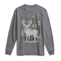 Deer Hunting American Camouflage Flag Long Sleeve Shirt