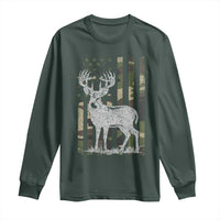 Deer Hunting American Camouflage Flag Long Sleeve Shirt