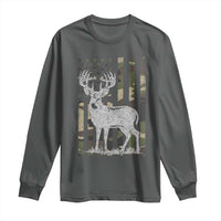 Deer Hunting American Camouflage Flag Long Sleeve Shirt