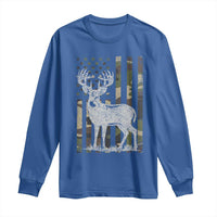 Deer Hunting American Camouflage Flag Long Sleeve Shirt
