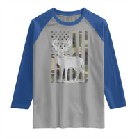 Deer Hunting American Camouflage Flag Raglan Shirt