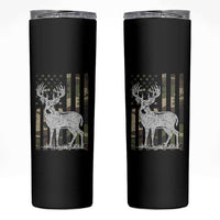 Deer Hunting American Camouflage Flag Skinny Tumbler