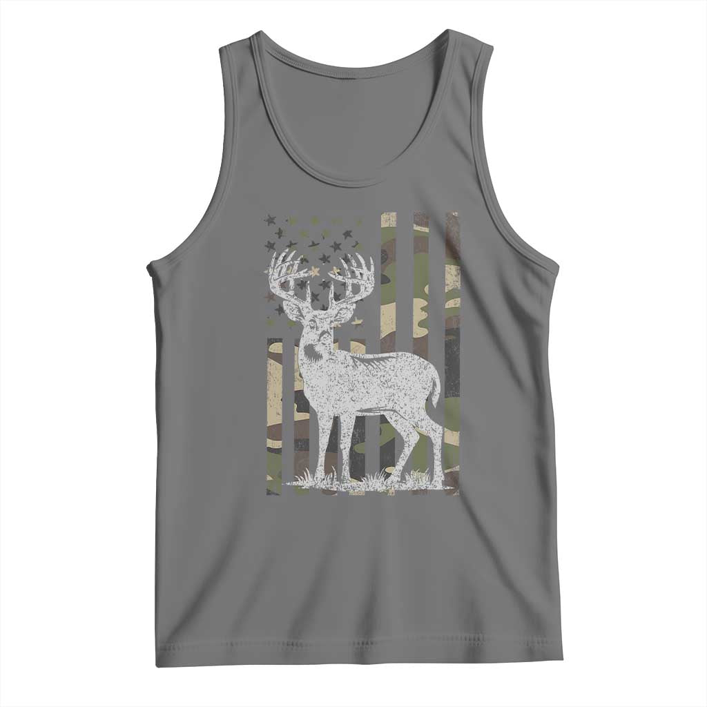 Deer Hunting American Camouflage Flag Tank Top