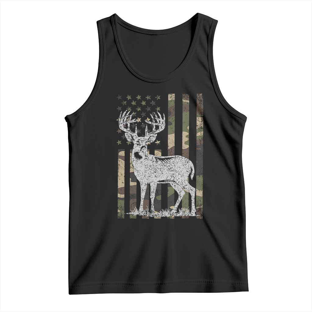 Deer Hunting American Camouflage Flag Tank Top