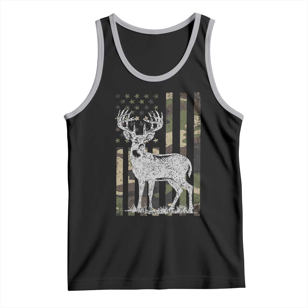 Deer Hunting American Camouflage Flag Tank Top