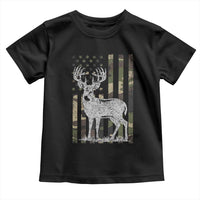 Deer Hunting American Camouflage Flag Toddler T Shirt