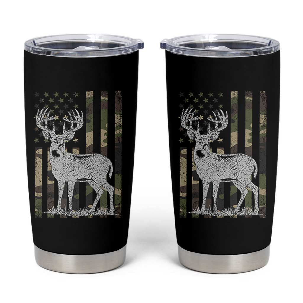 Deer Hunting American Camouflage Flag Tumbler Cup