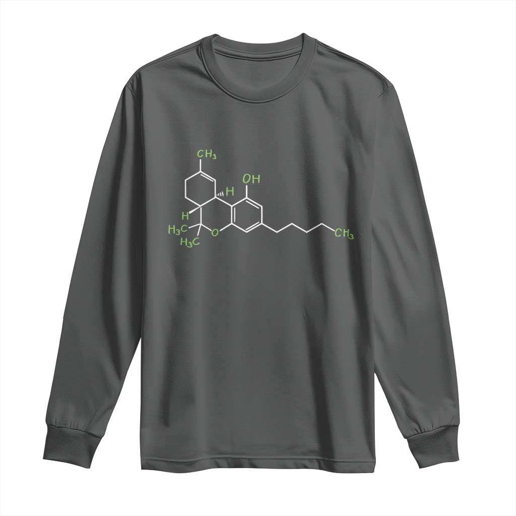 Marijuana Long Sleeve Shirt Cannabis Weed Pot Molecule THC Stoner Gift