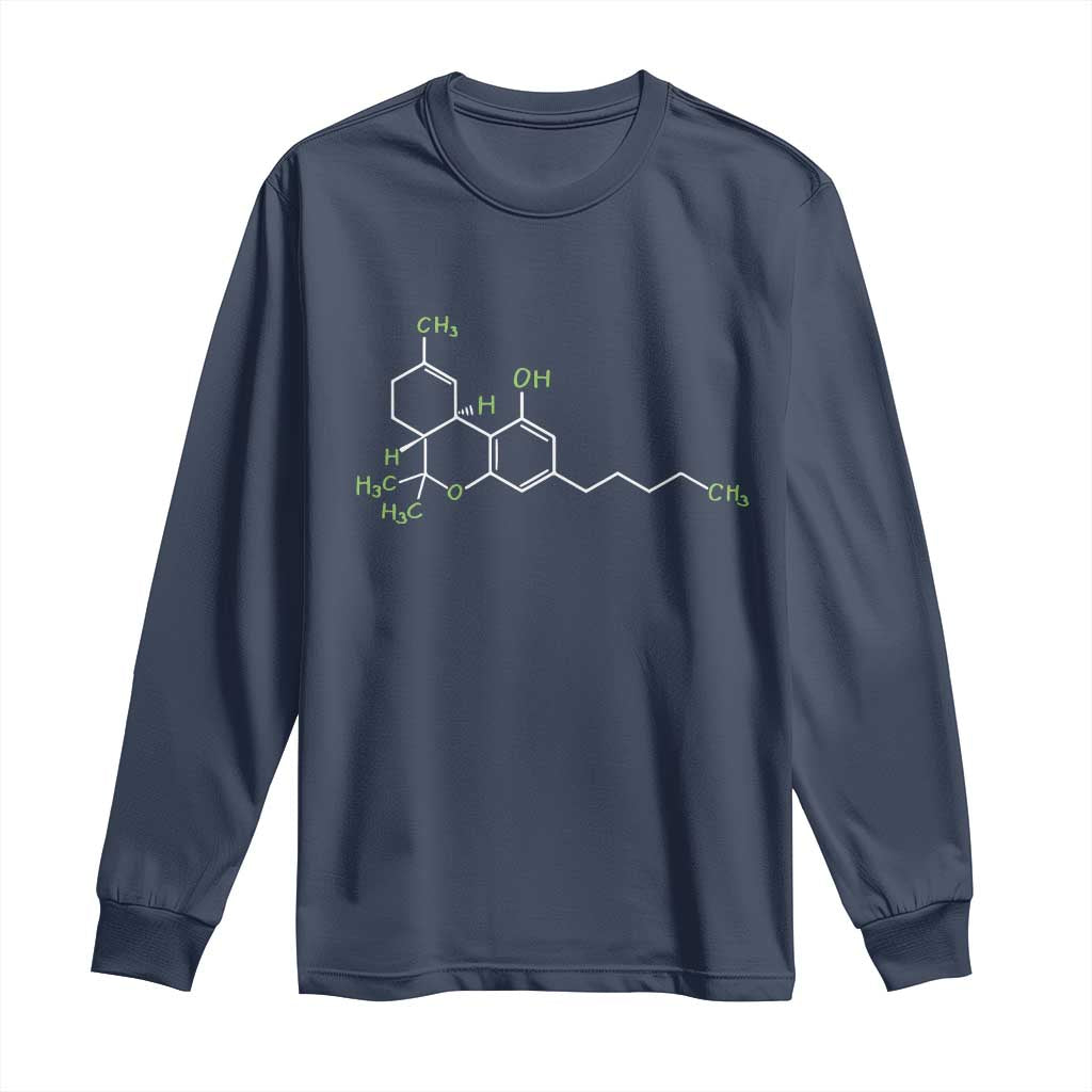 Marijuana Long Sleeve Shirt Cannabis Weed Pot Molecule THC Stoner Gift