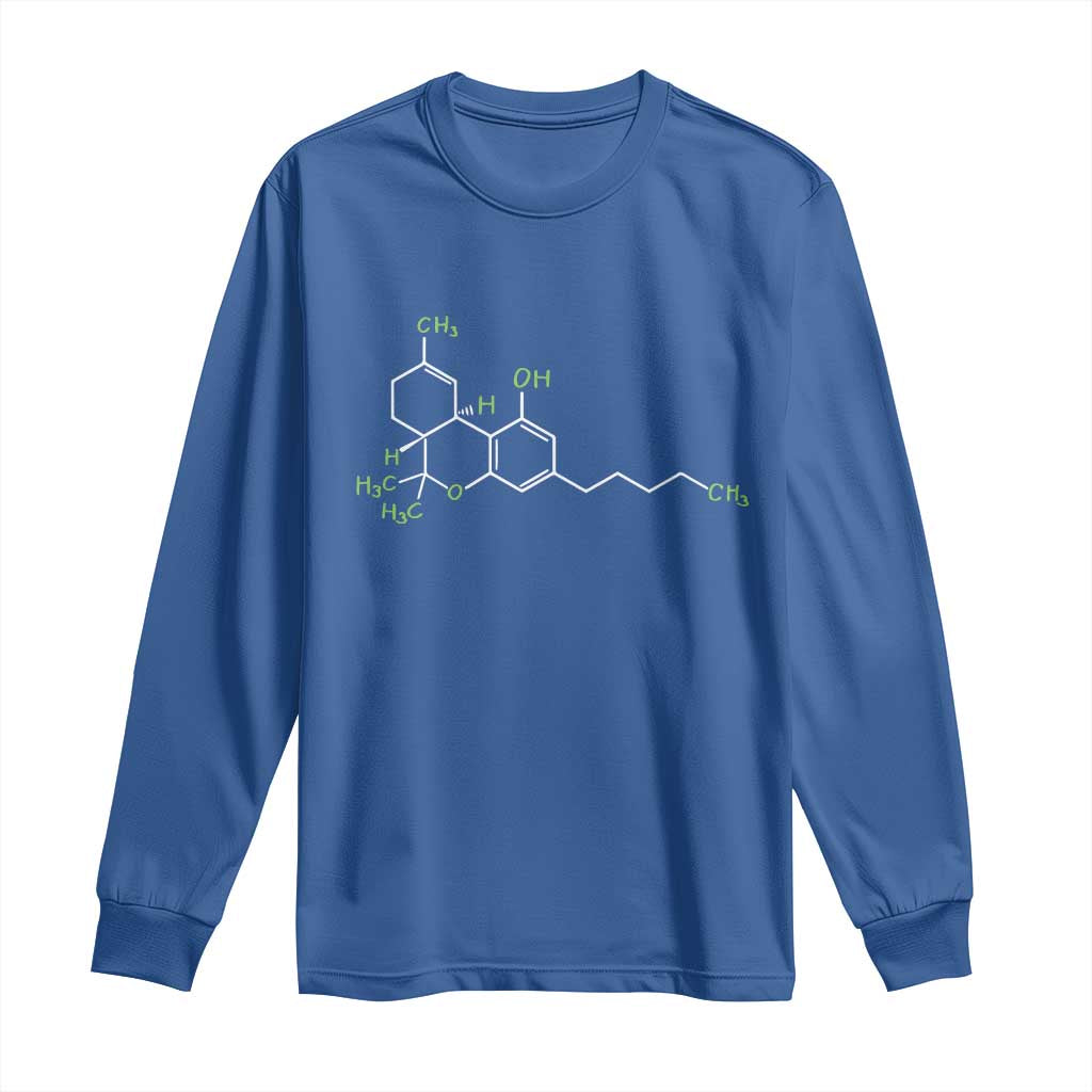 Marijuana Long Sleeve Shirt Cannabis Weed Pot Molecule THC Stoner Gift