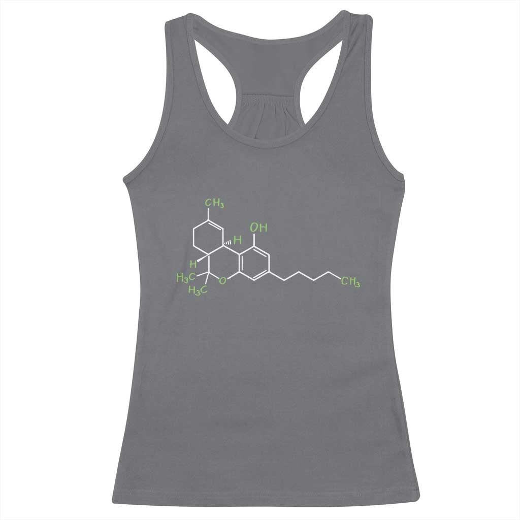 Marijuana Racerback Tank Top Cannabis Weed Pot Molecule THC Stoner Gift