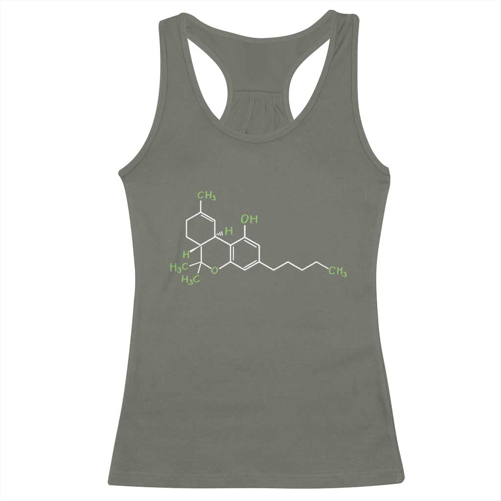 Marijuana Racerback Tank Top Cannabis Weed Pot Molecule THC Stoner Gift