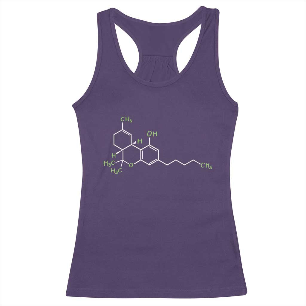 Marijuana Racerback Tank Top Cannabis Weed Pot Molecule THC Stoner Gift