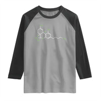 Marijuana Raglan Shirt Cannabis Weed Pot Molecule THC Stoner Gift