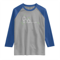 Marijuana Raglan Shirt Cannabis Weed Pot Molecule THC Stoner Gift