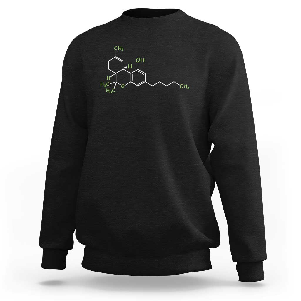 Marijuana Sweatshirt Cannabis Weed Pot Molecule THC Stoner Gift - Wonder Print Shop