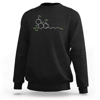 Marijuana Sweatshirt Cannabis Weed Pot Molecule THC Stoner Gift - Wonder Print Shop