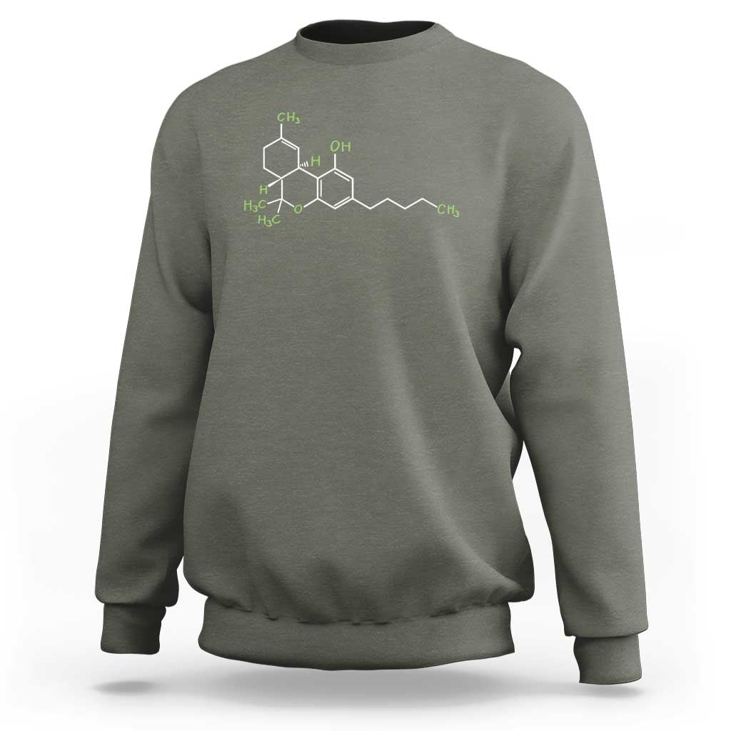 Marijuana Sweatshirt Cannabis Weed Pot Molecule THC Stoner Gift - Wonder Print Shop