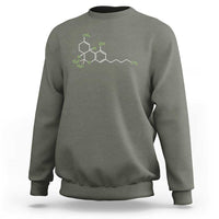 Marijuana Sweatshirt Cannabis Weed Pot Molecule THC Stoner Gift - Wonder Print Shop