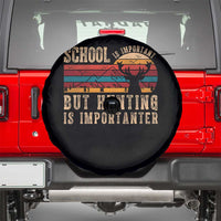 School Is Important But Hunting Is Importanter Spare Tire Cover Retro Deer Hunting Boy - Wonder Print Shop