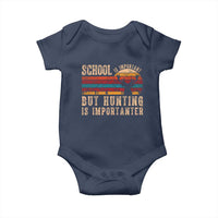 School Is Important But Hunting Is Importanter Baby Onesie Retro Deer Hunting Boy - Wonder Print Shop