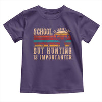 School Is Important But Hunting Is Importanter Toddler T Shirt Retro Deer Hunting Boy - Wonder Print Shop