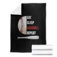 Baseball Player Throw Blanket Retro Funny Eat Sleep Baseball Repeat