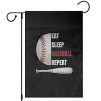 Baseball Player Garden Flag Retro Funny Eat Sleep Baseball Repeat