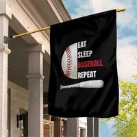 Baseball Player Garden Flag Retro Funny Eat Sleep Baseball Repeat