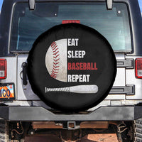 Baseball Player Spare Tire Cover Retro Funny Eat Sleep Baseball Repeat