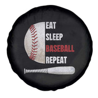 Baseball Player Spare Tire Cover Retro Funny Eat Sleep Baseball Repeat