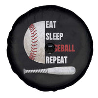 Baseball Player Spare Tire Cover Retro Funny Eat Sleep Baseball Repeat