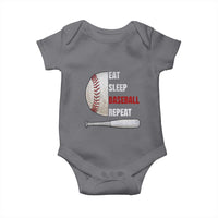 Baseball Player Baby Onesie Retro Funny Eat Sleep Baseball Repeat