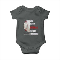 Baseball Player Baby Onesie Retro Funny Eat Sleep Baseball Repeat