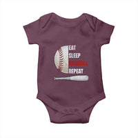Baseball Player Baby Onesie Retro Funny Eat Sleep Baseball Repeat